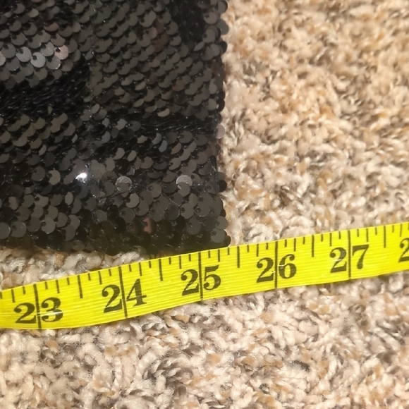 Joan Vass black sparkly sequin high rise tapered leg pant - Picture 7 of 10